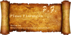 Plevo Florencia névjegykártya